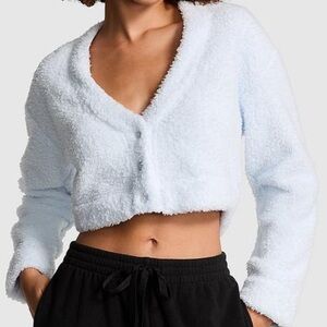 PINK Victoria's Secret Co-ZZZy Fleece Cropped Cardigan